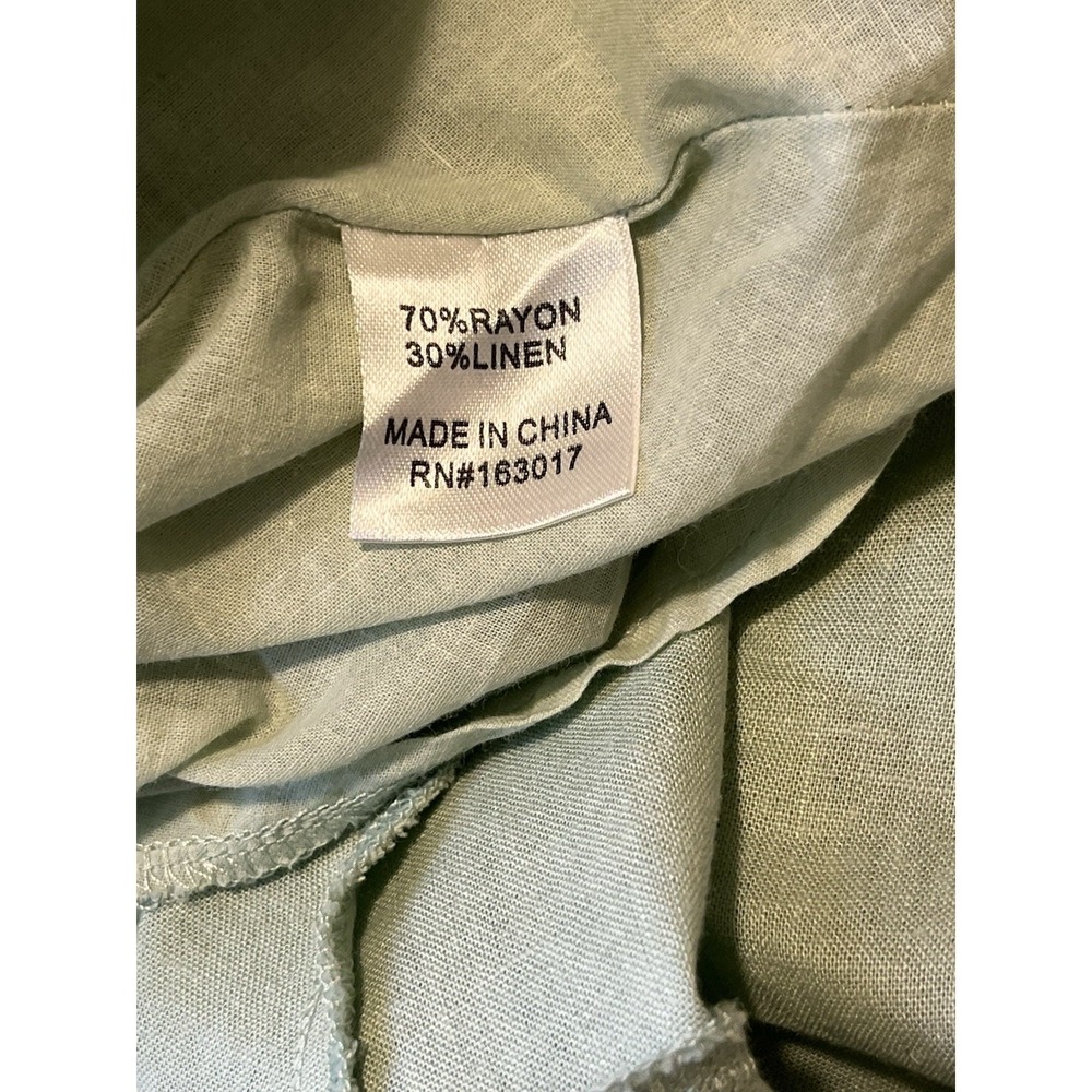 Princess Polly Empress of Love Mini Babydoll Top Dress Sage Green sz 6 Linen - Picture 12 of 15